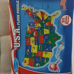 Melissa & Doug U.S.A Map Jumbo Floor Puzzle 51 Pcs